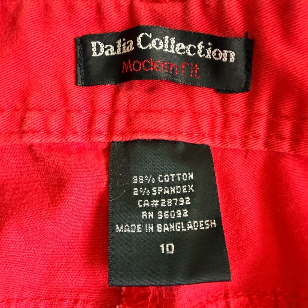 Dalia Collection Modern Fit Red Straight Leg Stretch Pants Womens Size 10 - Picture 4 of 8